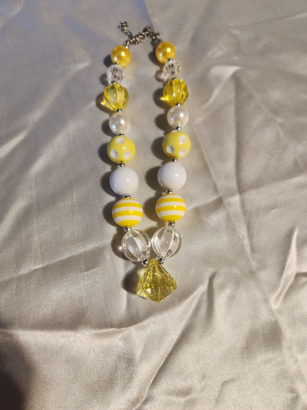 Yellow Beaded Statement Necklace - Unbranded